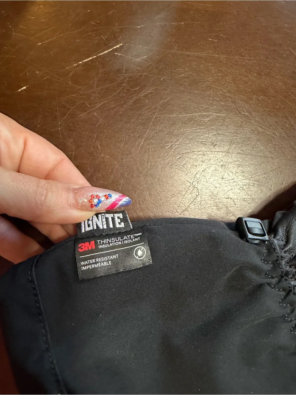 Black Heated Ski Gloves with Touchscreen Tips